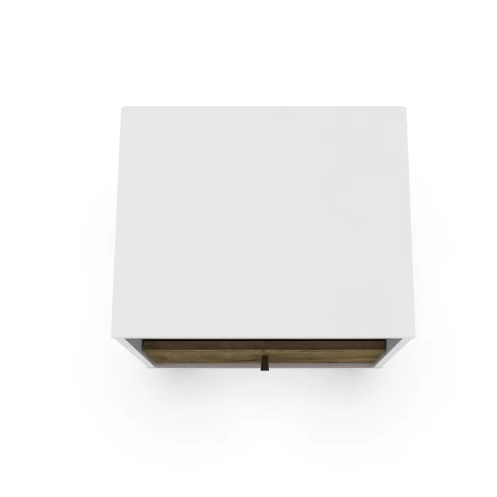 White/Rustic Brown Dazire 27.08'' Tall 1 - Drawer Nightstand