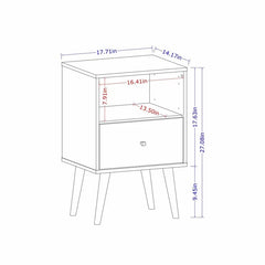 White/Rustic Brown Dazire 27.08'' Tall 1 - Drawer Nightstand
