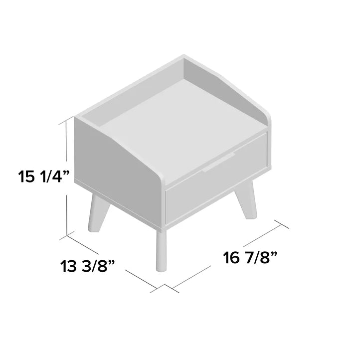 Deaglan 15.3'' Tall 1 - Drawer Nightstand in Walnut