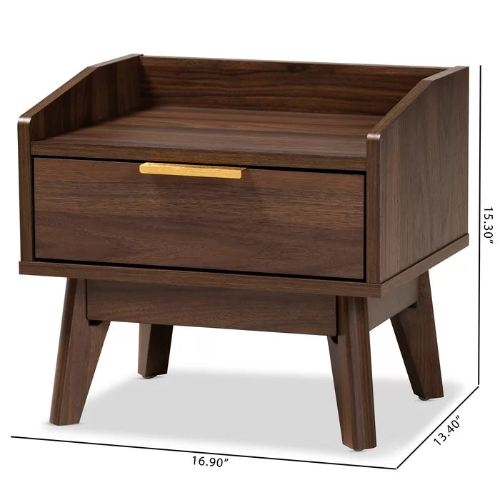 Deaglan 15.3'' Tall 1 - Drawer Nightstand in Walnut