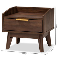 Deaglan 15.3'' Tall 1 - Drawer Nightstand in Walnut