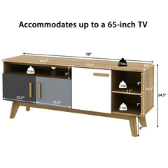 Debrodie TV Stand for TVs up to 65" Adjustable Shelves with Cable Management