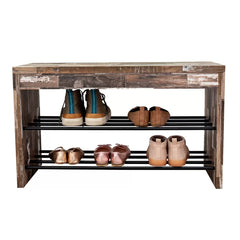 Decorative 6 Pair Shoe Storage Bench Unique Accent Contemporary Design