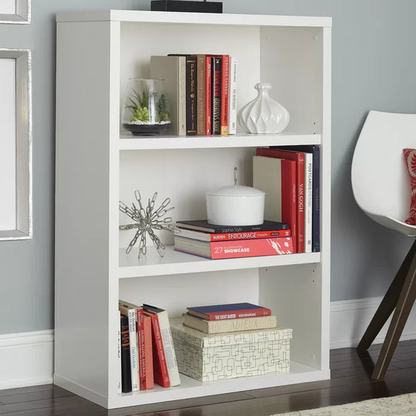 White Decorative Bookcases 44.25'' H x 30'' W Standard Bookcase Design