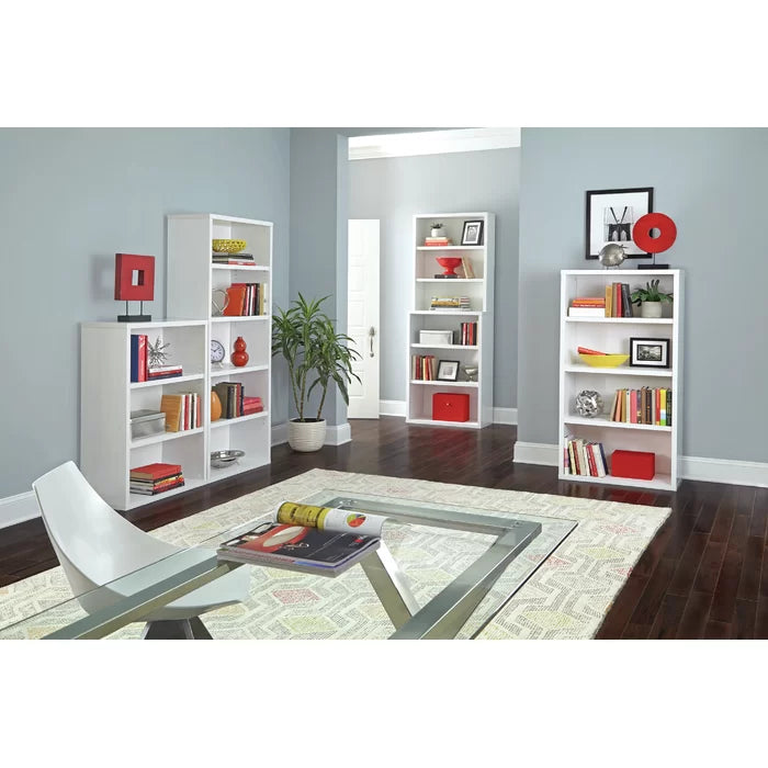White Decorative Bookcases 72.77'' H x 30'' W Standard Bookcase