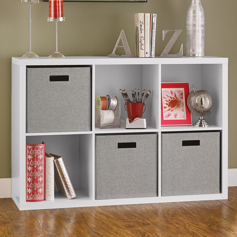 White Decorative Storage 30'' H x 43.98'' W Cube Bookcase Takes Storage and Organization