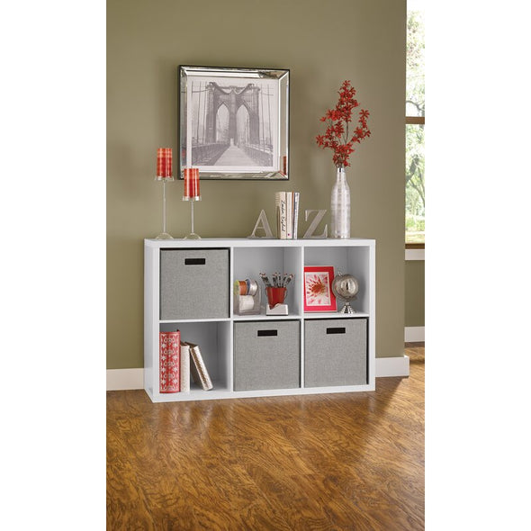 White Decorative Storage 30'' H x 43.98'' W Cube Bookcase Takes Storage and Organization
