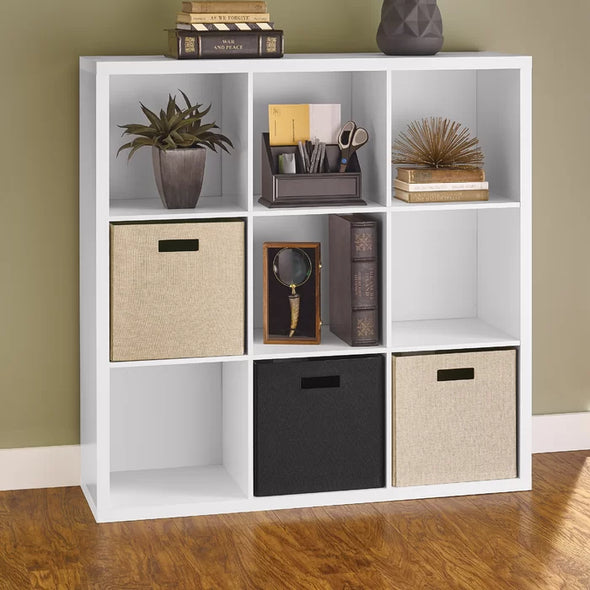 White Decorative Storage 43.98'' H x 43.98'' W Cube Bookcase Quick Easy and Attractive