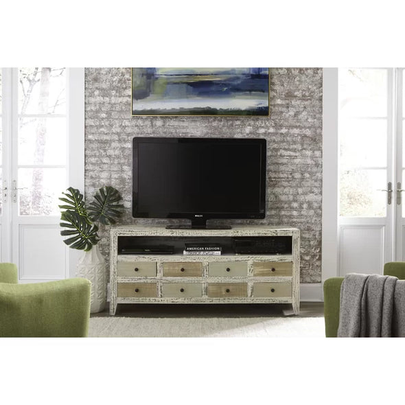 Decoteau Solid Wood TV Stand for TVs up to 70" with Sound Bar Shelf and Cable Management