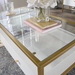 4 Legs Coffee Table with Storage Perfect For Orgnaize Add Modern Style And Design
