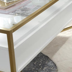 4 Legs Coffee Table with Storage Perfect For Orgnaize Add Modern Style And Design