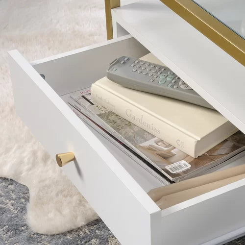 4 Legs Coffee Table with Storage Perfect For Orgnaize Add Modern Style And Design