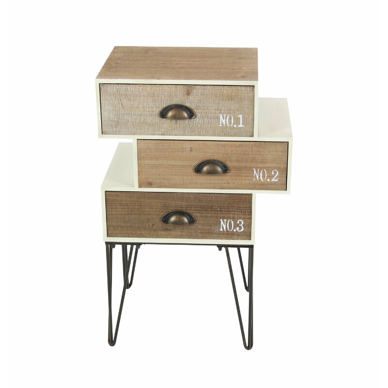 Delancey 3 Drawer 17'' W Chest Retro and Modern Industrial Themed