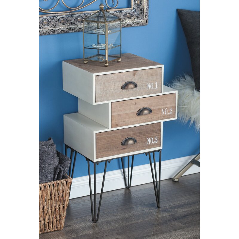 Delancey 3 Drawer 17'' W Chest Retro and Modern Industrial Themed