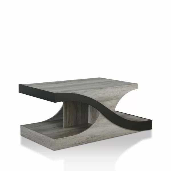 Delco Abstract Coffee Table with Storage Vintage Grey Oak
