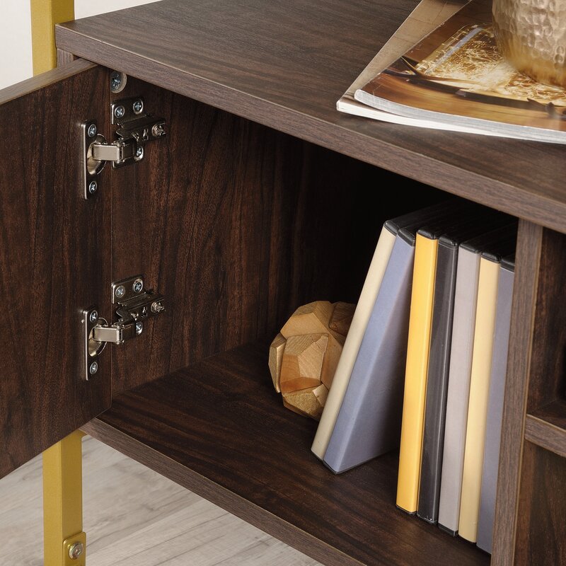 Rich Walnut Deleon TV Stand for TVs up to 55" Safety Tempered Glass