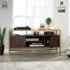 Rich Walnut Deleon TV Stand for TVs up to 55" Safety Tempered Glass
