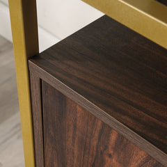 Rich Walnut Deleon TV Stand for TVs up to 55" Safety Tempered Glass