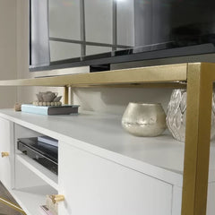 Deleon TV Stand for TVs up to 55" Provides you with Additional Space for Storage and Display