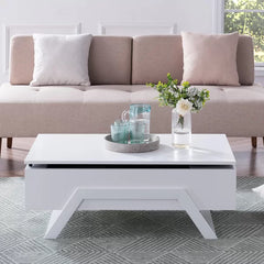 Delrio Lift Top Trestle Coffee Table Modern Style Perfect for Living Room