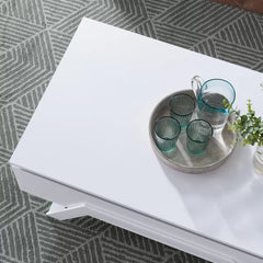 Delrio Lift Top Trestle Coffee Table Modern Style Perfect for Living Room