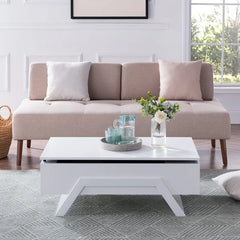 Delrio Lift Top Trestle Coffee Table Modern Style Perfect for Living Room