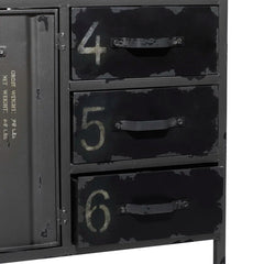 56'' Wide 6 Drawer Sideboard Sturdy Construction of Iron and Fir Wood