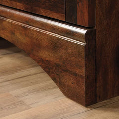 Curado Cherry Deniece Desk with Hutch Storage Area Behind a Louver Detailed