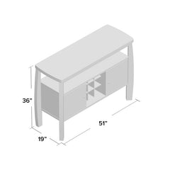 51'' Wide Sideboard Every Two Cabinets, Conceal Interior Shelves For Storing your Small Yet Necessary Items Like Cutlery, Napkins Or Table Mats