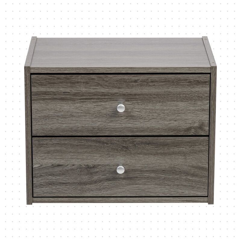 Stackable 2 Drawer Storage Chest with Easy Assemble Slide Drawers