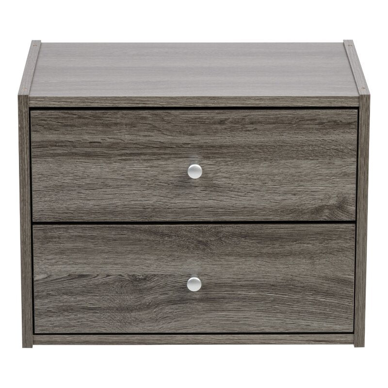 Stackable 2 Drawer Storage Chest with Easy Assemble Slide Drawers