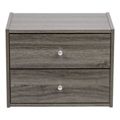 Stackable 2 Drawer Storage Chest with Easy Assemble Slide Drawers