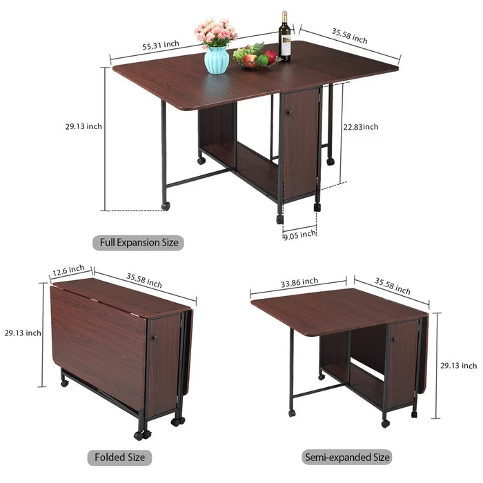Dernaveagh Drop Leaf Dining Table Movable Desk