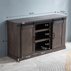 Brown Desi TV Stand for TVs up to 60" Easy Access to Open Center Shelves