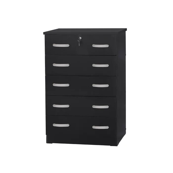Black Detroy 5 Drawer 29'' W Chest Featuring 5 Spacious Drawers on Euro Glide Metal