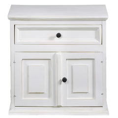 Devencove 24'' Tall 1 - Drawer Solid Wood Nightstand in Vintage White