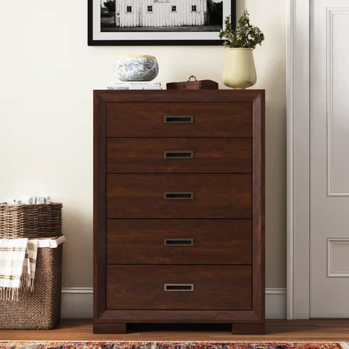Diana 5 Drawer 38'' W Chest Built from Solid and Engineered Wood