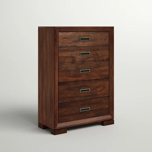 Diana 5 Drawer 38'' W Chest Built from Solid and Engineered Wood
