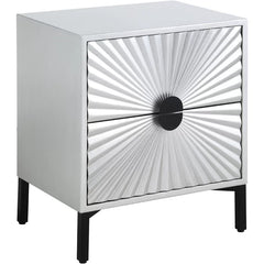 Dias 26'' Tall 2 - Drawer Solid Wood Nightstand in Antique Silver