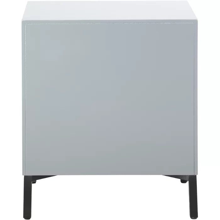 Dias 26'' Tall 2 - Drawer Solid Wood Nightstand in Antique Silver