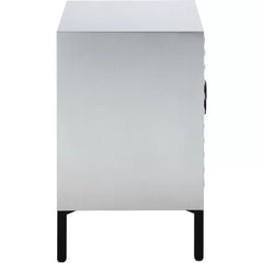Dias 26'' Tall 2 - Drawer Solid Wood Nightstand in Antique Silver
