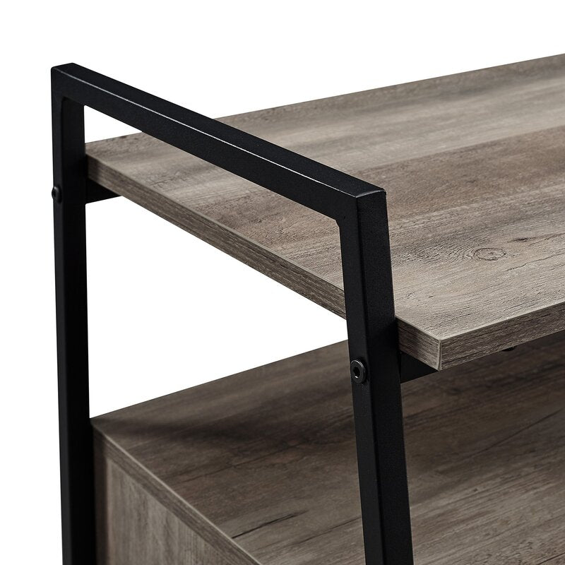 TV Stand for TVs up to 58" Four Cabinets Feature Beveled Door Fronts, Soft Close Hinges, and Have Adjustable Shelves that Provide Ample Room