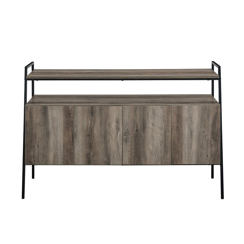 TV Stand for TVs up to 58" Four Cabinets Feature Beveled Door Fronts, Soft Close Hinges, and Have Adjustable Shelves that Provide Ample Room