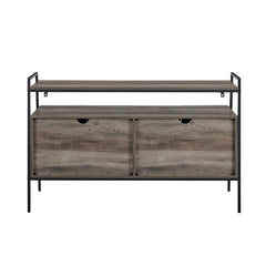 TV Stand for TVs up to 58" Four Cabinets Feature Beveled Door Fronts, Soft Close Hinges, and Have Adjustable Shelves that Provide Ample Room