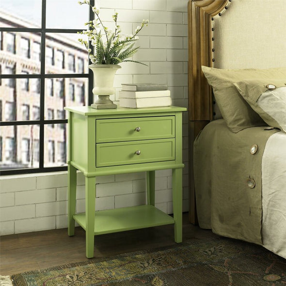 Green 28.25'' Tall 2 - Drawer End Table Perfectly Next to your Sofa or Bed