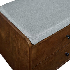 Dark Walnut Domingue Flip Top Modern Storage Bench