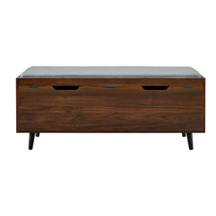 Dark Walnut Domingue Flip Top Modern Storage Bench