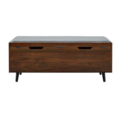 Dark Walnut Flip Top Storage Bench Modern Storage Bench Provides Stylish Storage for your Entryway or Bedroom Polyester Upholstery