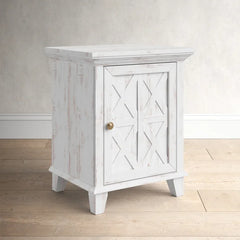 Doolittle 26.5'' Tall Solid Wood Nightstand in Rustic White