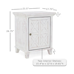 Doolittle 26.5'' Tall Solid Wood Nightstand in Rustic White